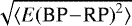 $\sqrt{\langle{{E(\textrm{BP}\!-\!\textrm{RP})}}^2\rangle}$
