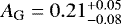 ${{A_{\textrm{G}}}} = 0.21 ^ {+0.05}_{-0.08}$
