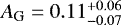 ${{A_{\textrm{G}}}} = 0.11 ^ {+0.06}_{-0.07}$