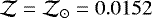 ${{\cal Z}}=\Zabun_{\odot}=0.0152$