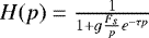 $ H(p) = \frac{1}{1&#x002B;g\frac{F_s}{p}e^{-\tau p}} $