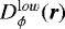$D_{\phi}^{{\mathrm low}}({\bm{r}})$