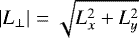 Mathematical equation: $|L_{\perp}| = \sqrt{L_x^2+L_y^2}$