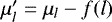 Mathematical equation: $\mu_l^{\prime} = \mu_l-f(l)$