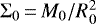 Mathematical equation: ${\mathrm{\Sigma}}_0\, {=}\, M_0/R_0^2$