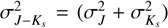 Mathematical equation: $ \sigma_{J-K_s}^2={(\sigma_J^2+\sigma_{K_s}^2)} $