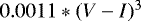$0.0011*(V-I)^{3}$