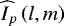 Mathematical equation: $\widehat{I}_p\left(l,m\right)$