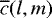 Mathematical equation: $\overline{c}(l,m)$