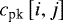 Mathematical equation: $c_{\textrm{pk}} \left[i,j\right]$