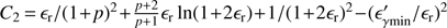 Mathematical equation: $ C_2\,{=}\, \epsilon_{\rm r}/(1+p)^2 +\frac{p+2}{p+1}\epsilon_{\rm r}\ln(1+2\epsilon_{\rm r}) + 1/(1+2\epsilon_{\rm r})^2 -(\epsilon^{\prime}_{\gamma {\rm min}}/\epsilon_{\rm r})^2$