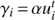 Mathematical equation: $ \gamma_i\,{=}\,\alpha u^t_i$