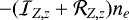 Mathematical equation: $-({\cal I}_{Z,z}+ {\cal R}_{Z,z})n_{e}$