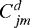 Mathematical equation: $C^{d}_{jm}$