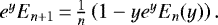 Mathematical equation: $e^{y} E_{n+1}\,{=}\,\frac{1}{n}\left(1-y e^{y} E_{n}(y)\right).$