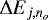 Mathematical equation: $\mathrm\Delta E_{j,n_{{o}}}$