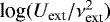 Mathematical equation: $\textrm{log}(U_{\textrm{ext}}/\nu^2_{\textrm{ext}})$
