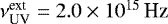 Mathematical equation: $\nu^{\textrm{ext}}_{\textrm{UV}} =2.0 \times 10^{15}\,\textrm{Hz} $