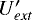 Mathematical equation: $U^{\prime}_{ext}$