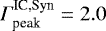 Mathematical equation: $\Gamma^{\textrm{IC,Syn}}_{\textrm{peak}}=2.0$