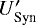Mathematical equation: $U'_{\textrm{Syn}}$