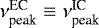 Mathematical equation: $\nu^{\textrm{EC}}_{\textrm{peak}} \equiv \nu^{\textrm{IC}}_{\textrm{peak}}$