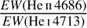 Mathematical equation: $ \frac{EW{(\text{He II 4686})}}{EW{(\text{He I 4713})}} $