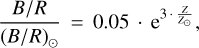 $$ \frac{B/R}{{(B/R)}_\odot}=0.05\cdot\mathrm e^{3·\frac z{z_\odot}}, $$