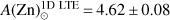 $ A{(\text{Zn})}_\odot^{1\text{D LTE}}=4.62\pm0.08 $