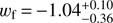 $ w_\text{f}=-1.04_{-0.36}^{+0.10} $