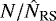 Mathematical equation: $N/\hat{N}_{\textrm{RS}}$