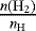 Mathematical equation: $\frac{n(\mathrm{H_2})}{n_{\mathrm{H}}}$