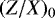 Mathematical equation: $(Z/X)_0$