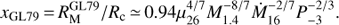 Mathematical equation: $ \begin{aligned} x_\mathrm{GL79}\,{=}\,R_\mathrm{M}^\mathrm{GL79}/R_\mathrm{c}\,{\simeq }\,0.94 \mu _{26}^{4/7} M_{1.4}^{-8/7} \dot{M}_{16}^{-2/7} P_{-3}^{-2/3}. \end{aligned} $