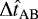 Mathematical equation: $\mathrm{\Delta} {\hat{t}}_{\textrm{AB}}$