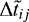 Mathematical equation: $\mathrm{\Delta} \tilde{t}_{ij}$