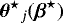 Mathematical equation: ${\boldsymbol{\theta}^{\star}}_j(\boldsymbol{\beta}^{\star})$