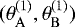 Mathematical equation: $(\theta_{\rm{{A}}}^{(1)}, \theta_{\rm{{B}}}^{(1)})$