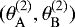 Mathematical equation: $(\theta_{\rm{{A}}}^{(2)}, \theta_{\rm{{B}}}^{(2)})$