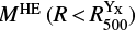 Mathematical equation: ${M^{{\rm{HE}}}}(R < R_{500}^{{{\rm{Y}}_{\rm{X}}}})$