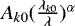 Mathematical equation: $A_{k0}(\frac{\lambda_{k0}}{\lambda})^{\alpha}$