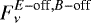 Mathematical equation: $F_{\nu}^{E-\textrm{off}, B-\textrm{off}}$