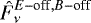 Mathematical equation: $\hat{F}_{\nu}^{E-\textrm{off}, B-\textrm{off}}$