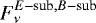 Mathematical equation: $F_{\nu}^{E-\textrm{sub}, B-\textrm{sub}}$