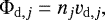Mathematical equation: \begin{equation*}{\mathrm{\Phi}}_{\mathrm{d},j} = n_j v_{\mathrm{d},j} , \end{equation*}