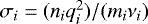 Mathematical equation: $\sigma_i = (n_i q_i^2)/(m_i \nu_i)$