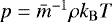 Mathematical equation: $p = \bar{m}^{-1} \rho k_{\mathrm{B}} T$