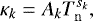 Mathematical equation: \begin{equation*}\kappa_k = A_k T_{\mathrm{n}}^{s_k} , \end{equation*}