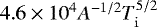 Mathematical equation: $\smash{4.6\times10^4 A^{-1/2} T_{\mathrm{i}}^{5/2}}$