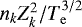 Mathematical equation: $n_k Z_k^2 / T_{\mathrm{e}}^{3/2}$